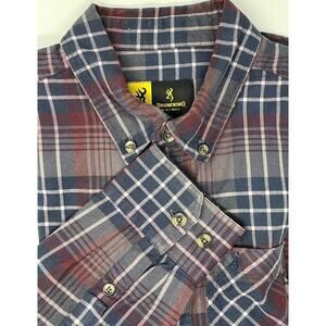 Browning Men's Long Sleeve Button Down size Medium 100% Cotton Pre-Owned